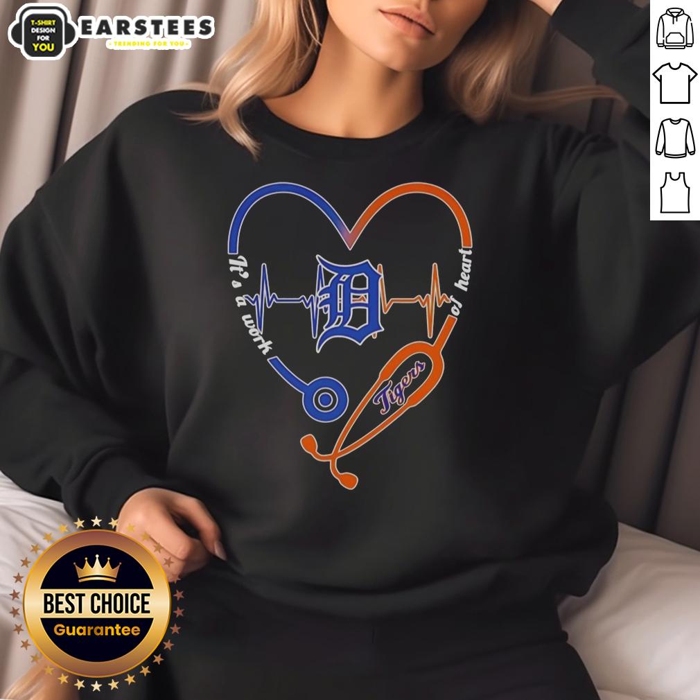 Hot Detroit Tigers Stethoscope Heartbeat It's A Work Of Heart T-Shirt - Image 5
