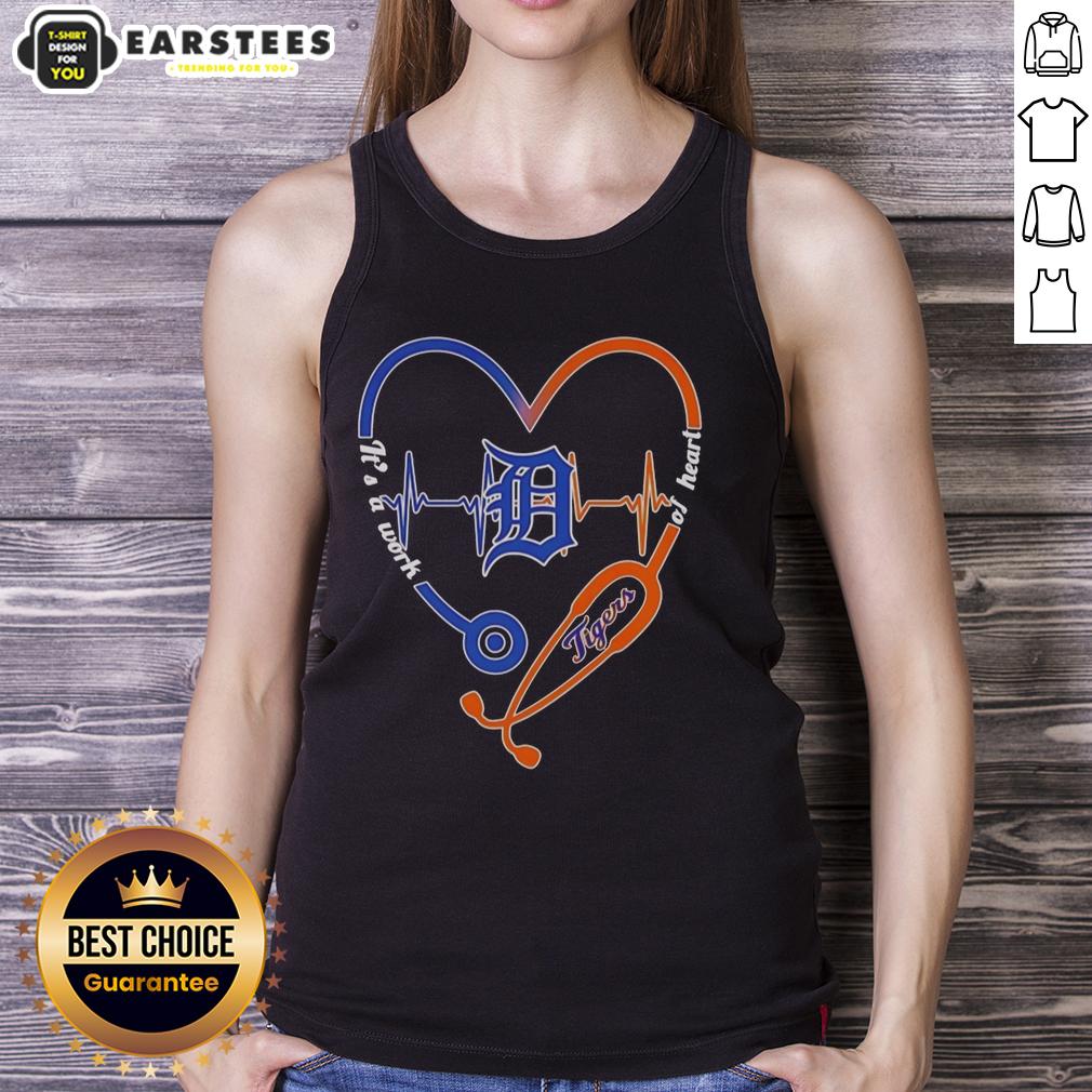 Hot Detroit Tigers Stethoscope Heartbeat It's A Work Of Heart T-Shirt - Image 4