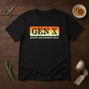 Funny Gen X Adulting Since Elementary School Shirt