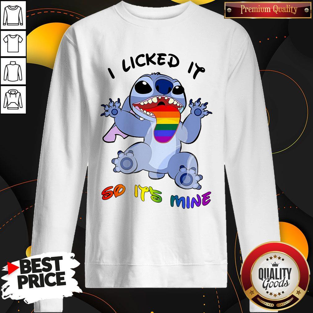 LGBT Stitch I Licked It So It'S Mine Shirt - Image 3