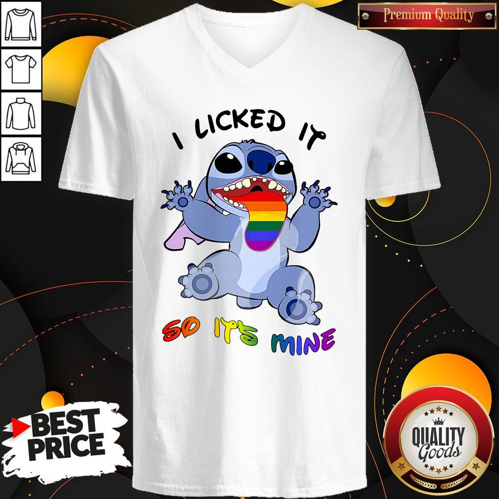 LGBT Stitch I Licked It So It'S Mine Shirt - Image 5
