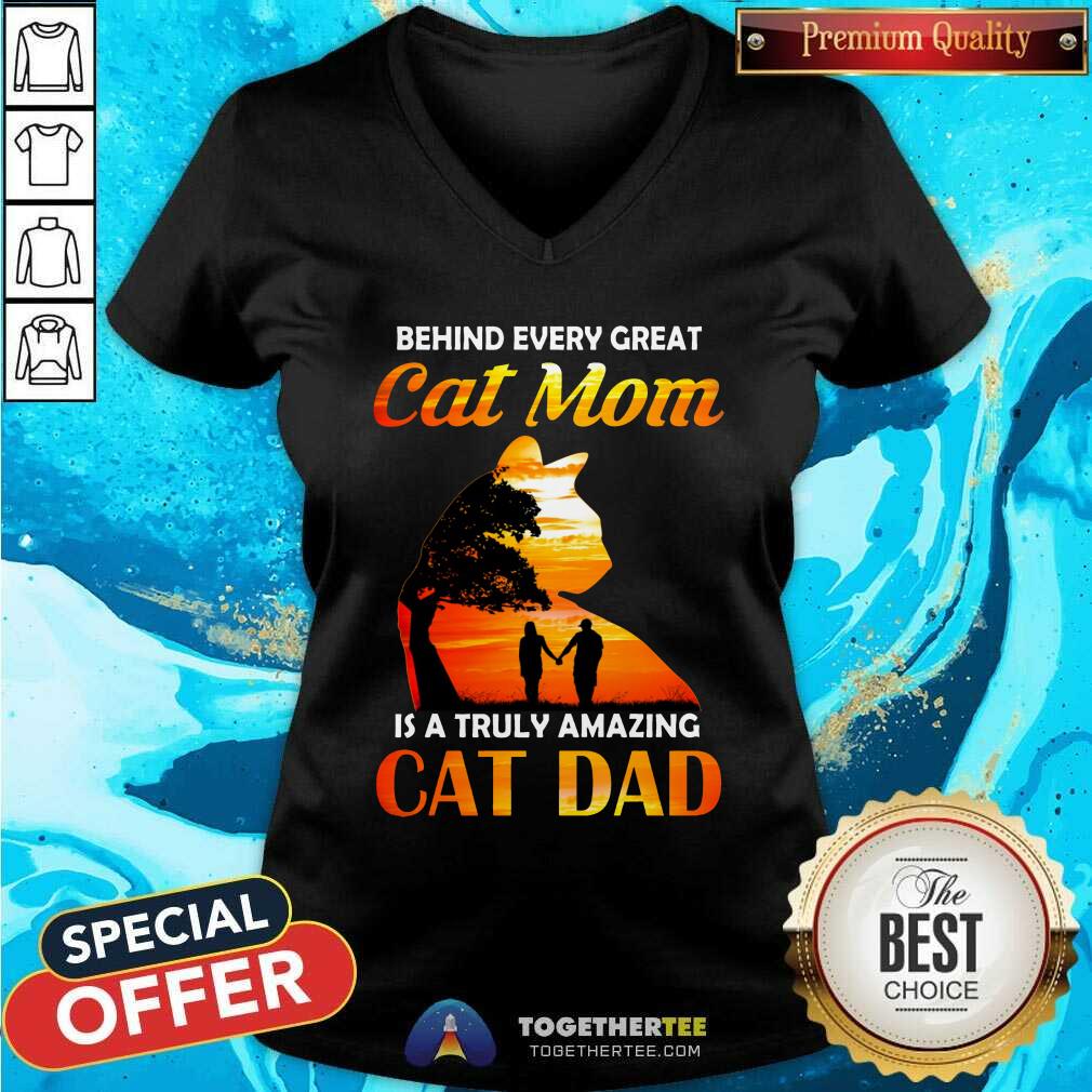 Behind Every Great Cat Mom Is An Amazing Cat Dad Shirt - Image 3