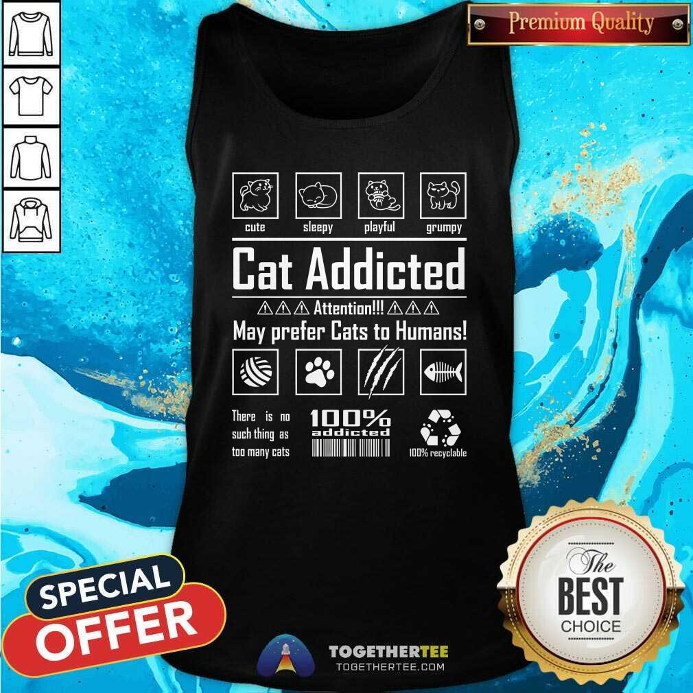 Premium Cat Addicted T-Shirt - Image 2
