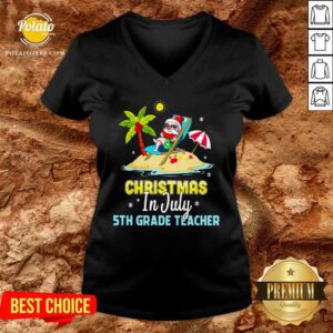 Alternative view of Christmas In July 5th Grade Teacher Shirt