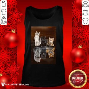 Alternative view of Funny Three Cat Tiger Reflections 5d Diamond Diy Shirt