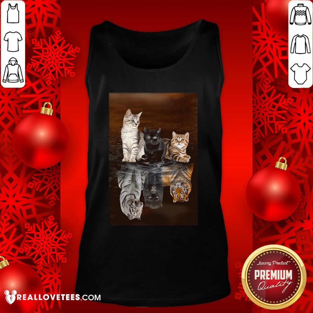 Funny Three Cat Tiger Reflections 5d Diamond Diy Shirt - Image 2