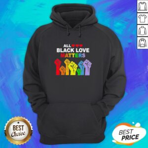 Alternative view of Pretty All Black Love Matters LGBT Hands Shirt
