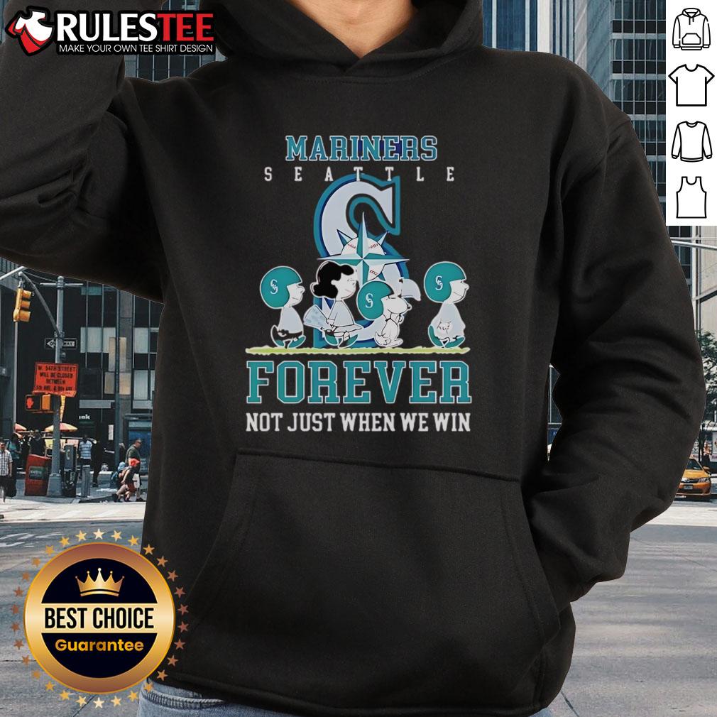 Awesome Peanuts Charlie Brown Snoopy Seattle Mariners Baseball Forever Not Just When We Win T-Shirt - Image 2