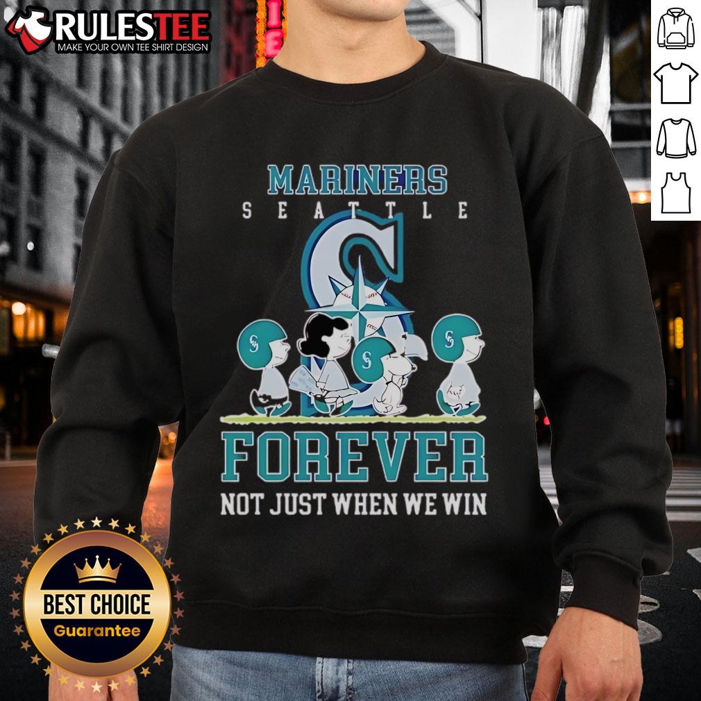 Awesome Peanuts Charlie Brown Snoopy Seattle Mariners Baseball Forever Not Just When We Win T-Shirt - Image 5