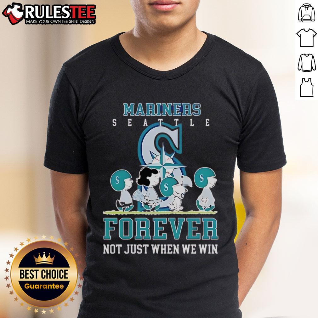 Awesome Peanuts Charlie Brown Snoopy Seattle Mariners Baseball Forever Not Just When We Win T-Shirt