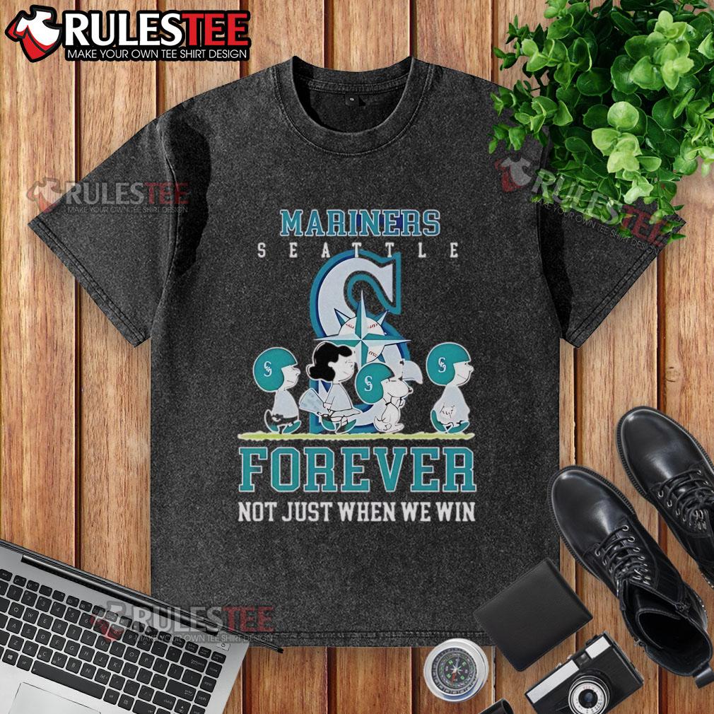 Awesome Peanuts Charlie Brown Snoopy Seattle Mariners Baseball Forever Not Just When We Win T-Shirt - Image 6