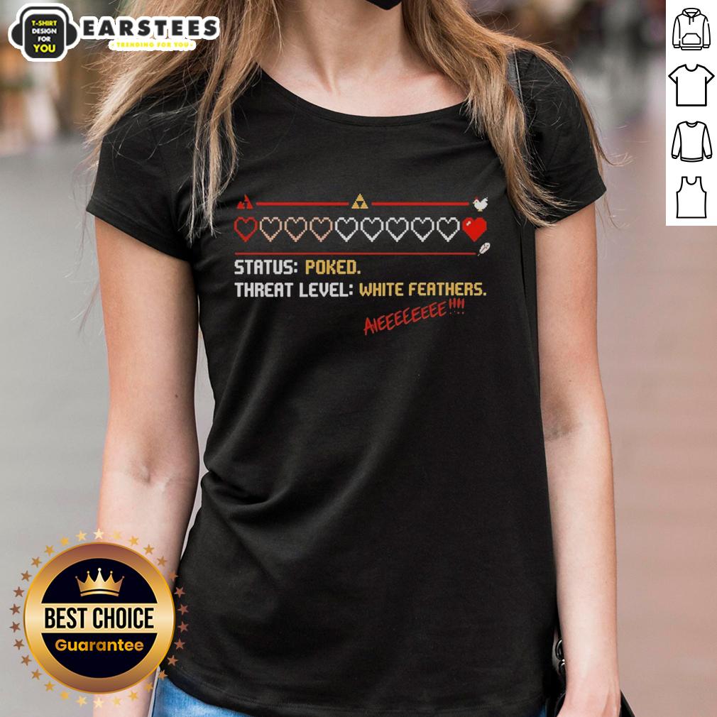 Hot Status Poked Threat Level Withe Feathers Aieeeeeeee T-Shirt - Image 3
