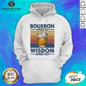 Alternative view of Funny Bourbon Goes In Wisdom Comes Out Vintage Retro Shirt