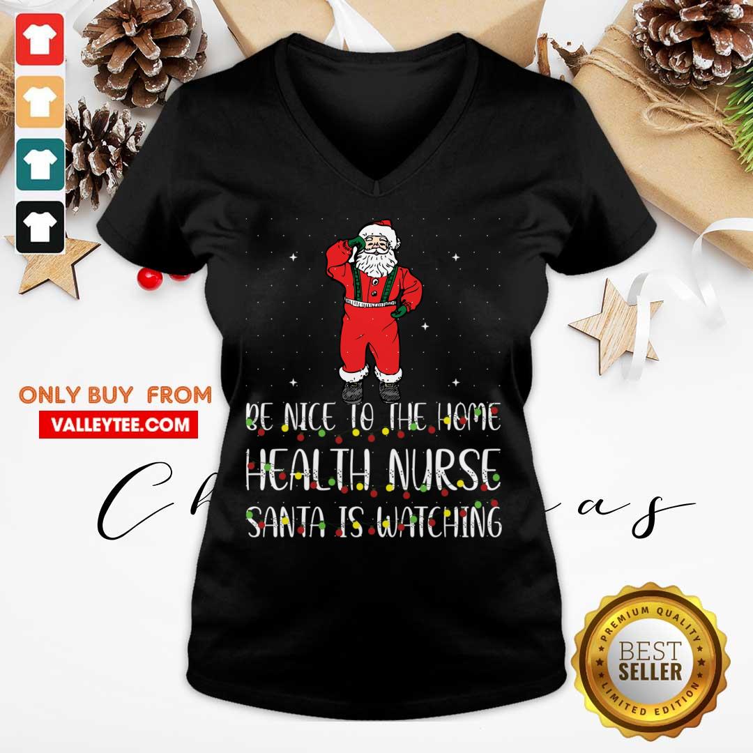 Attractive Be Nice To The Nurse Santa Is Watching Christmas Shirt - Image 4