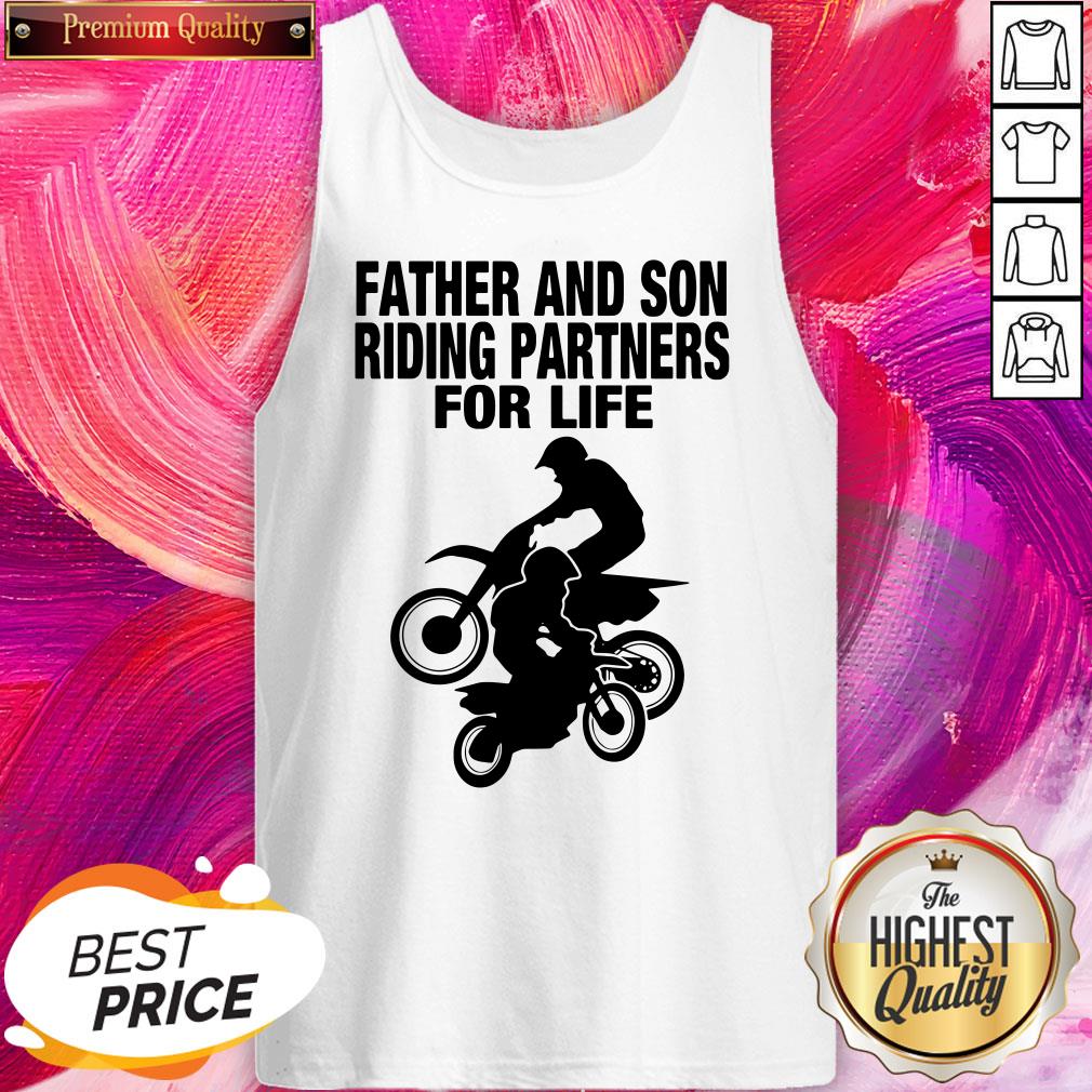 Cool Motocross Father And Son Riding Partners For Life Shirt - Image 3