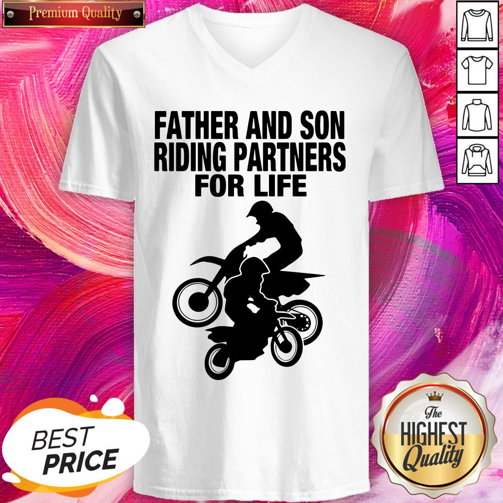 Cool Motocross Father And Son Riding Partners For Life Shirt - Image 2