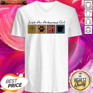 Alternative view of Funny Just An Arkansas Girl Flip Flop Cat Paw Wine Shirt