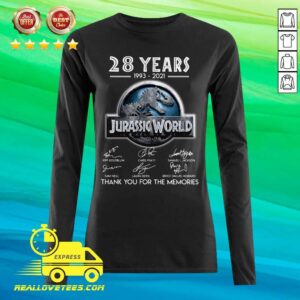 Alternative view of Vip 28 Years 1993 2021 Jurassic World Thank You For The Memories Signatures Shirt