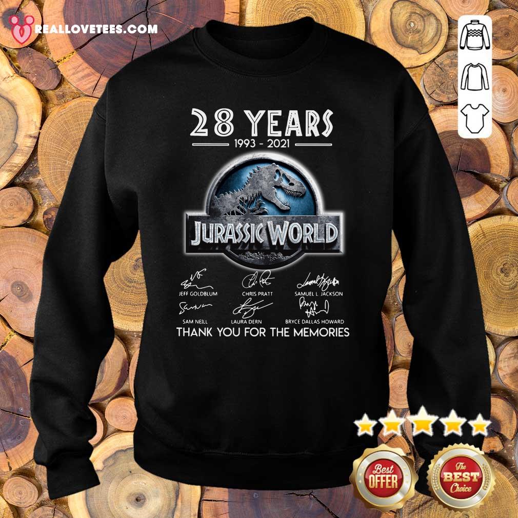 Vip 28 Years 1993 2021 Jurassic World Thank You For The Memories Signatures Shirt - Image 5