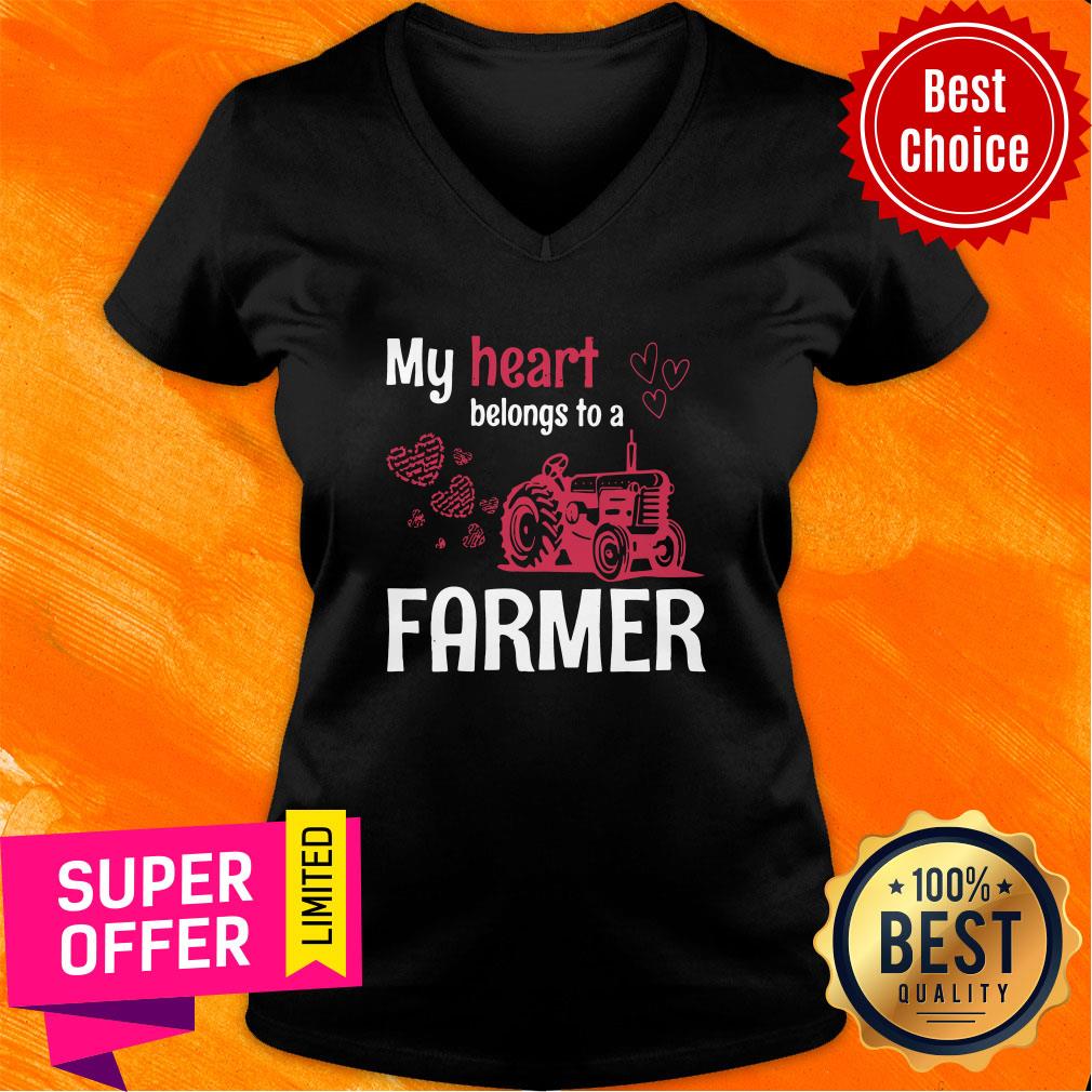 Nice My Heart Belongs To A Farmer Shirt - Image 3