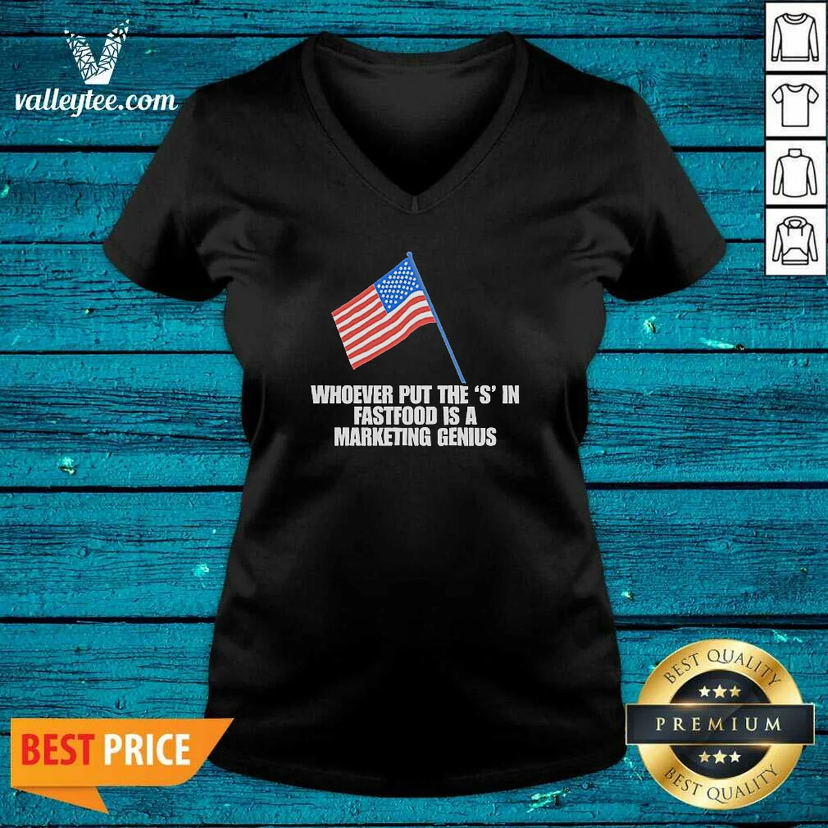 Hot Nice Whoever Put The S In Fastfood Is A Marketing Genius USA Shirt - Image 2