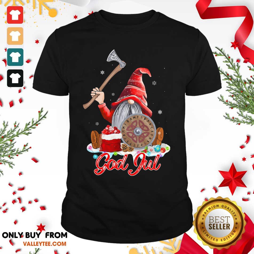 Wicked Gnome Viking Glaedelig Jul Christmas Shirt