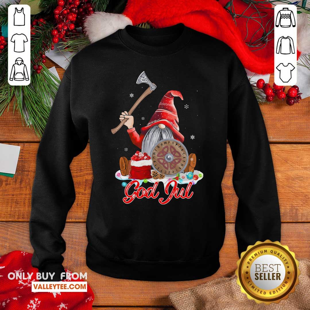 Wicked Gnome Viking Glaedelig Jul Christmas Shirt - Image 2