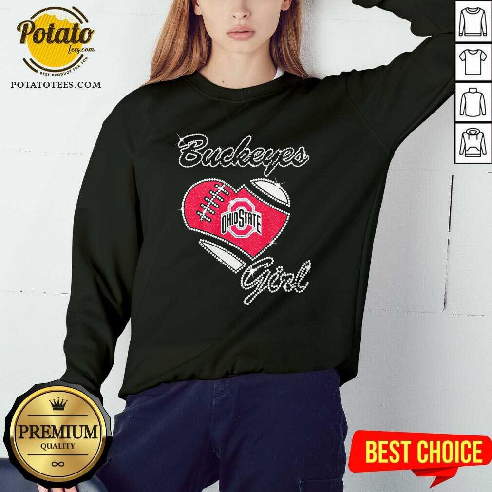 Good Diamond Heart Ohio State Buckeyes Girl Shirt - Image 4
