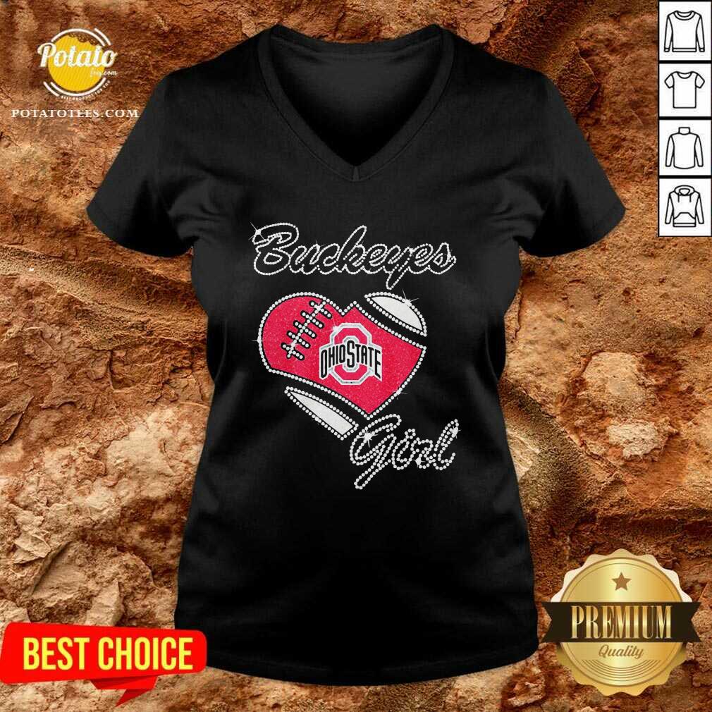 Good Diamond Heart Ohio State Buckeyes Girl Shirt - Image 2
