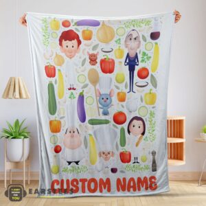Good Pixar Ratatouille Chief Cute Chibi Character Vegetable Blanket Fleece Customized Blanket