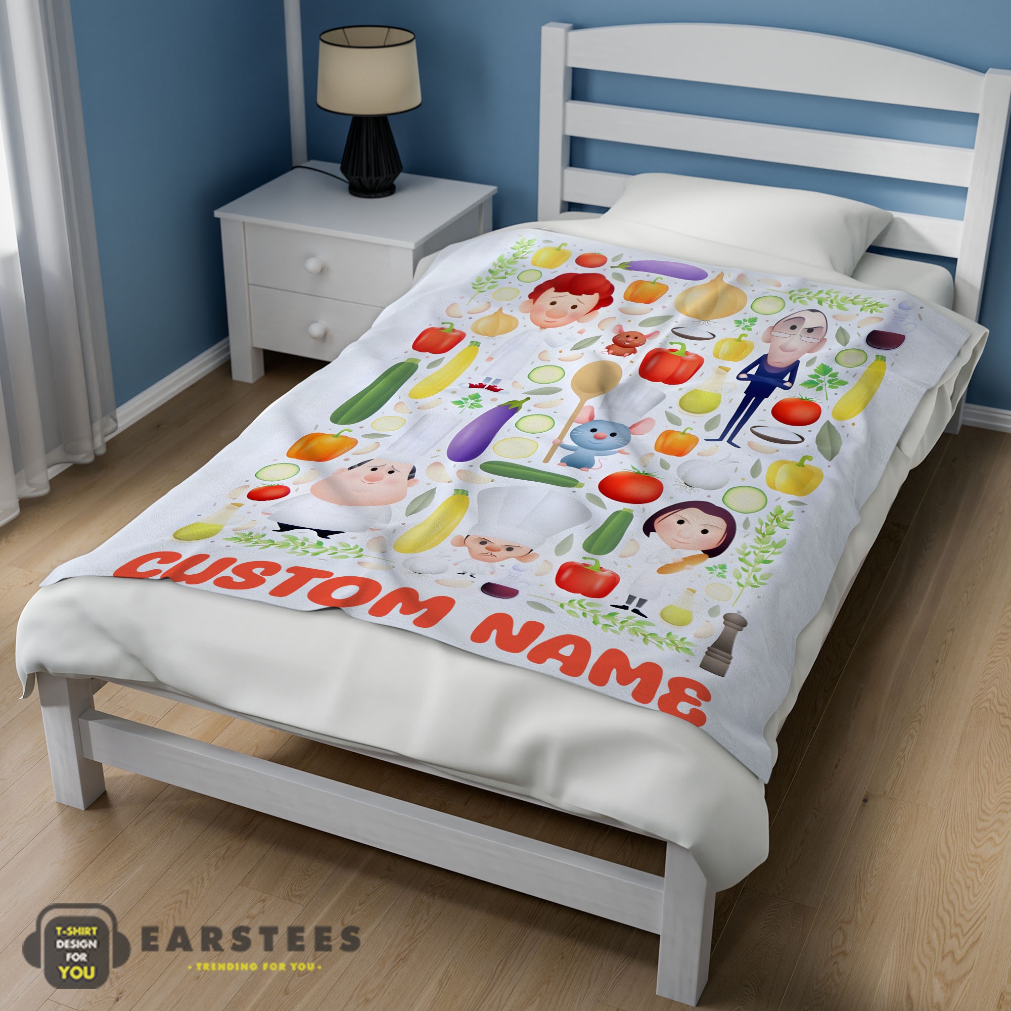 Good Pixar Ratatouille Chief Cute Chibi Character Vegetable Blanket Fleece Customized Blanket - Image 3