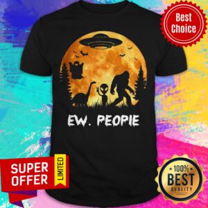 Funny Bigfoot And Alien And Lochnech Monster Ew People Halloween Shirt
