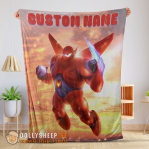 Perfect Cute Disney Cartoon Big Hero 6 Red Baymax Blanket