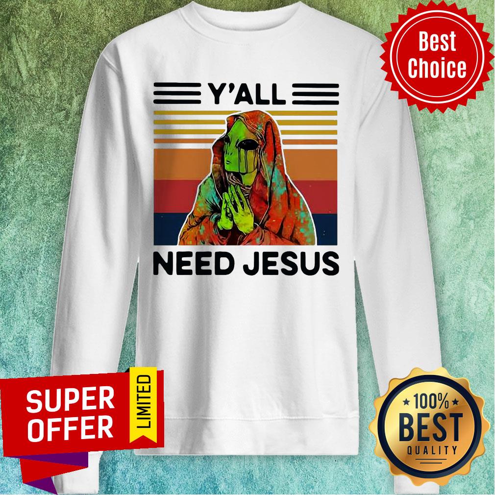 Alien Y’all Need Jesus Vintage Shirt - Image 5