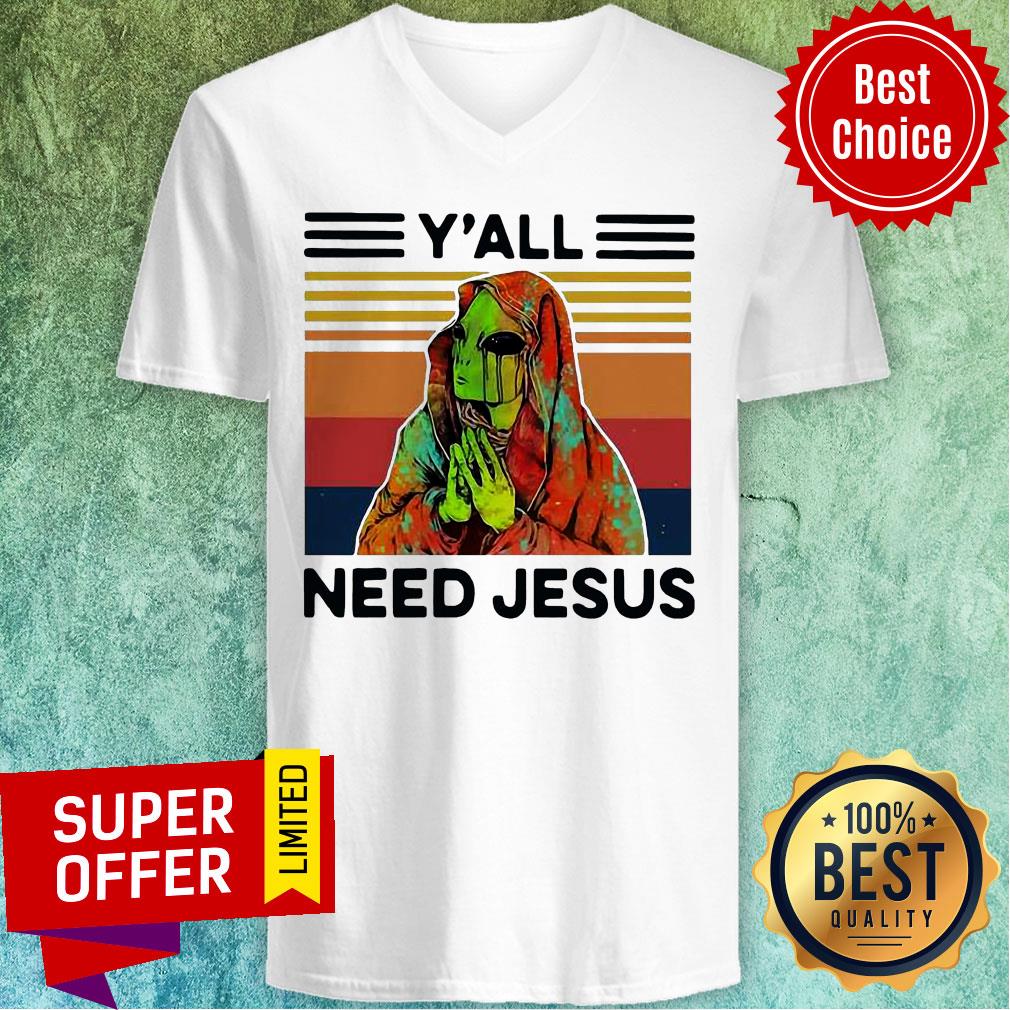 Alien Y’all Need Jesus Vintage Shirt - Image 3