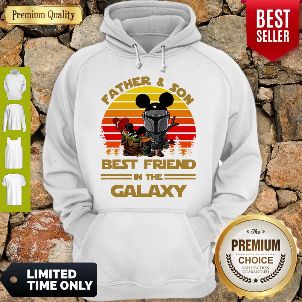 The Mandalorian And Baby Yoda Father And Son Best Friend In The Galaxy Vintage Shirt - Image 2