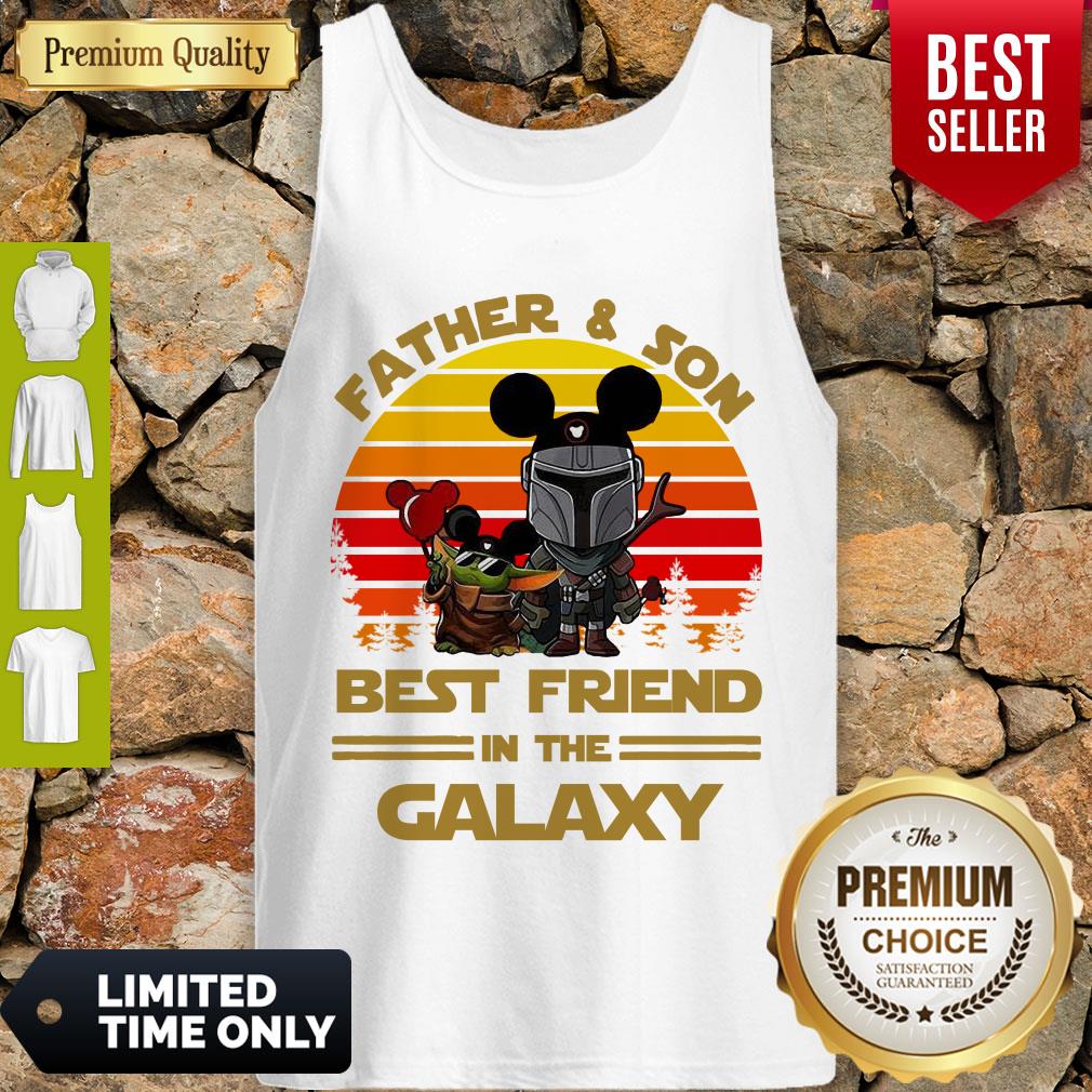 The Mandalorian And Baby Yoda Father And Son Best Friend In The Galaxy Vintage Shirt - Image 4