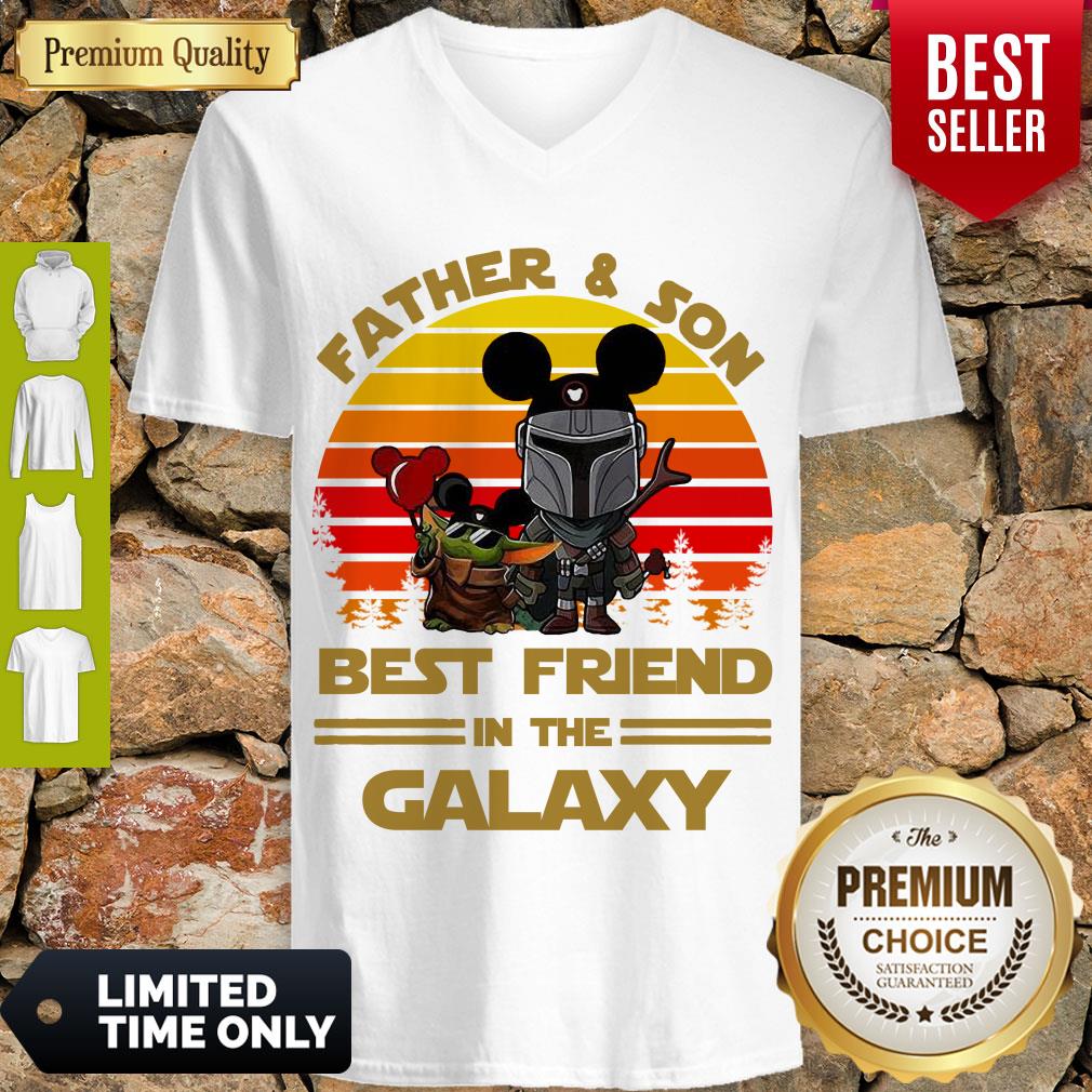 The Mandalorian And Baby Yoda Father And Son Best Friend In The Galaxy Vintage Shirt - Image 5