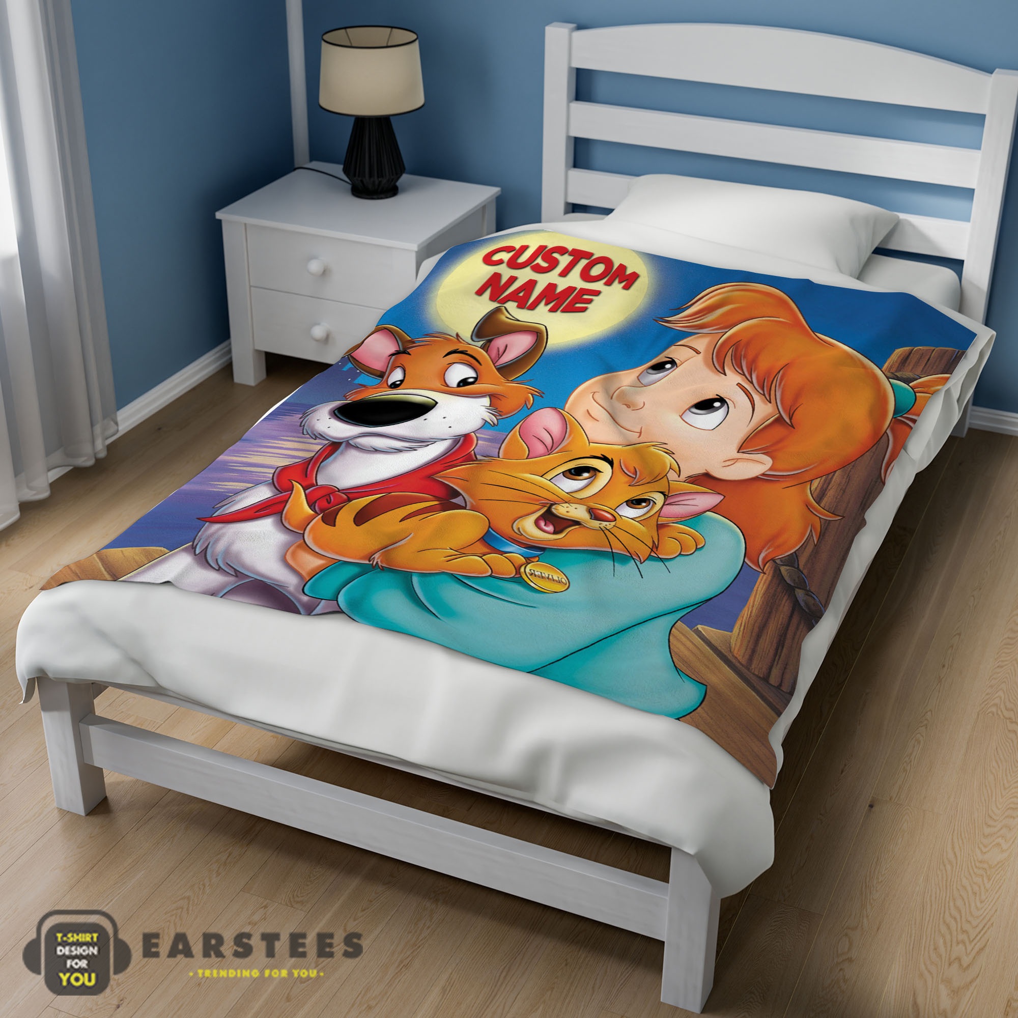 Good Disney Oliver & Company Jenny Foxworth Oliver Dodger Blanket Fleece Customized Blanket - Image 3