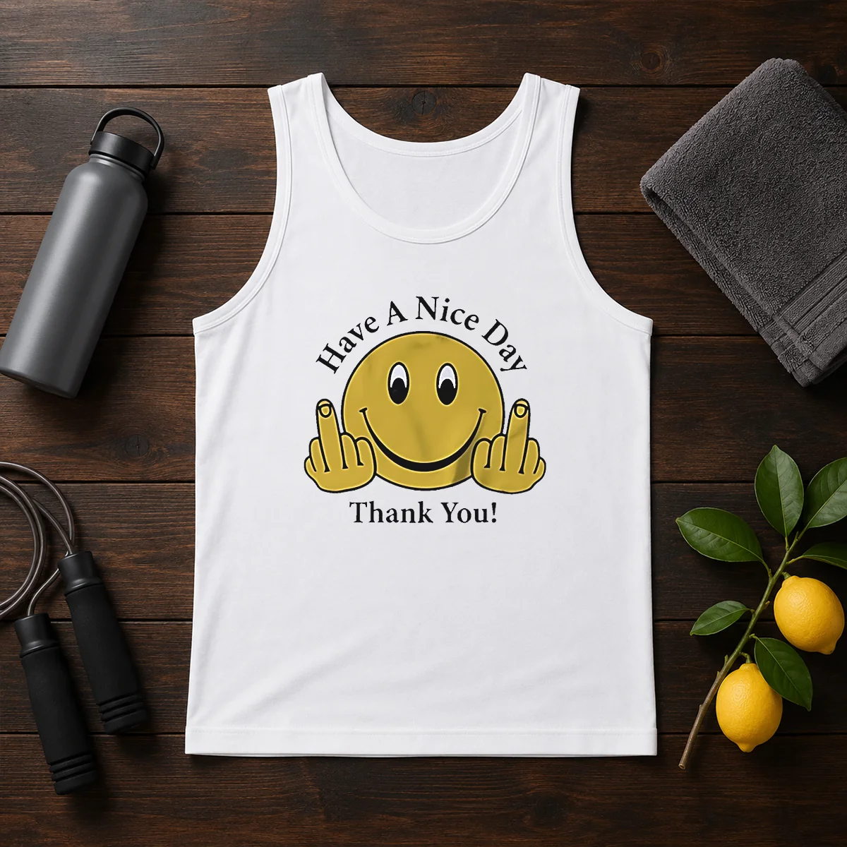 Funny Smiley Face Have A Nice Day Thank You Shirt - Image 3