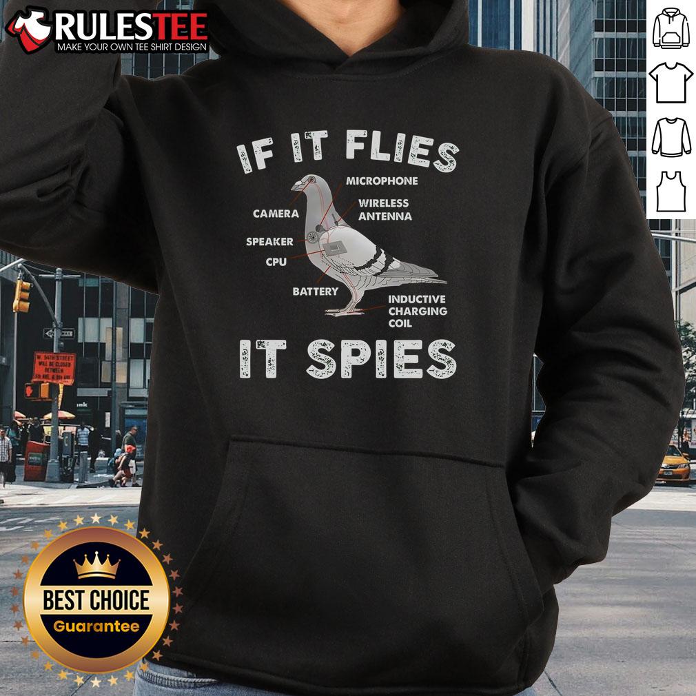 Funny If It Flies It Spies Pigeon Anatomy Bird T-Shirt - Image 2
