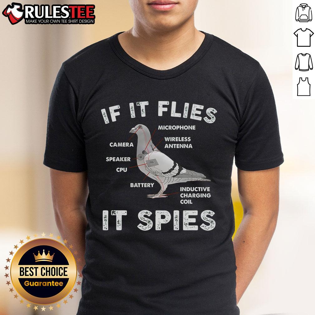 Funny If It Flies It Spies Pigeon Anatomy Bird T-Shirt