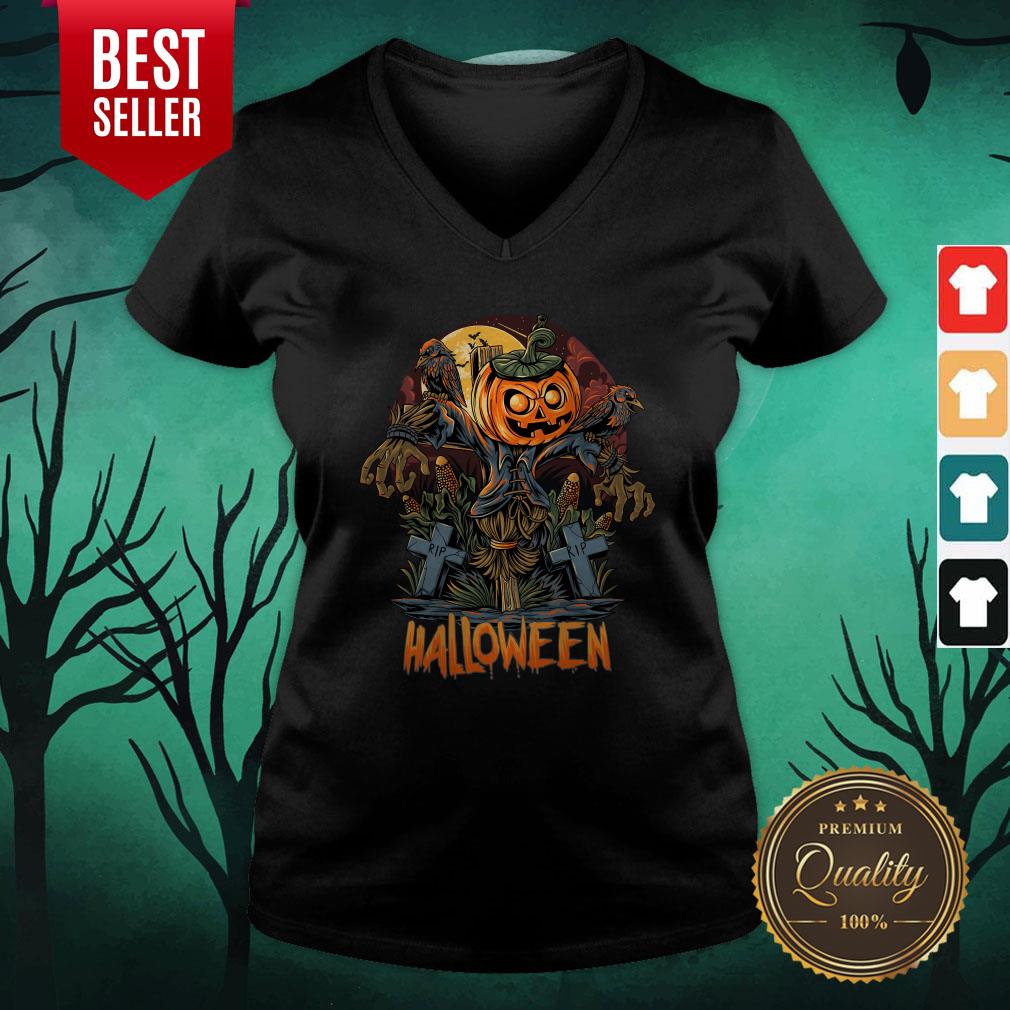 Scarecrow Pumpkins Halloween Shirt - Image 4