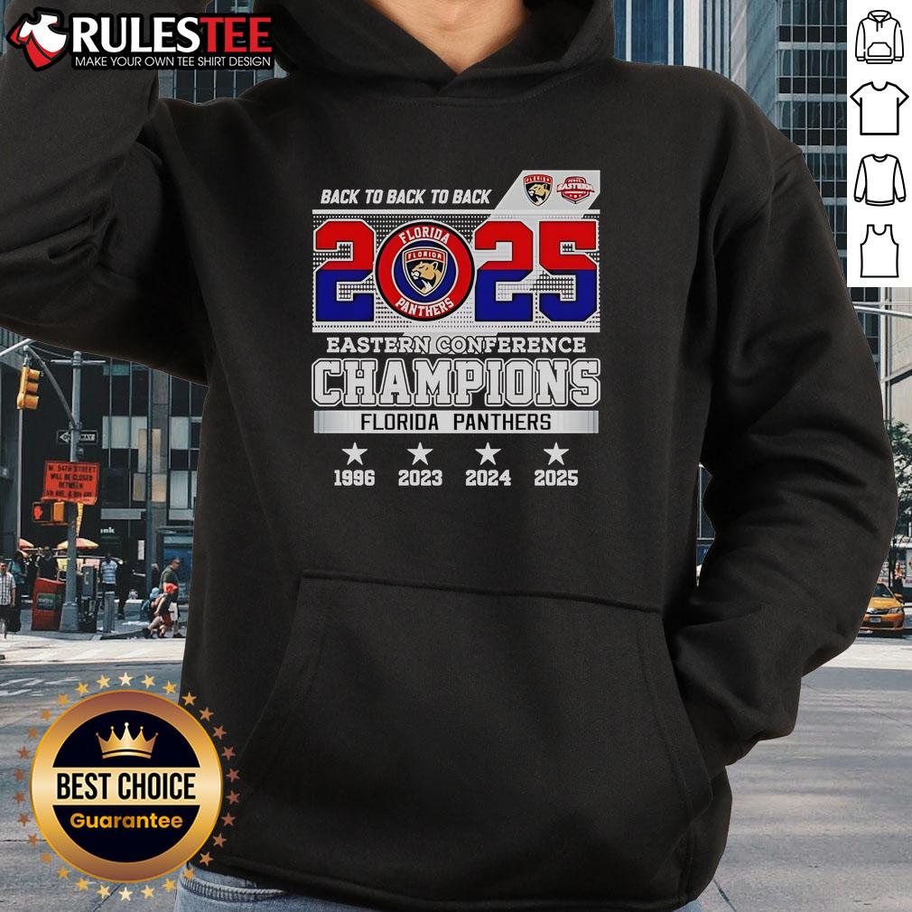 Awesome Back To Back To Back 2025 Eastern Conference Champions Florida Panthers Hockey Logo T-Shirt - Image 2