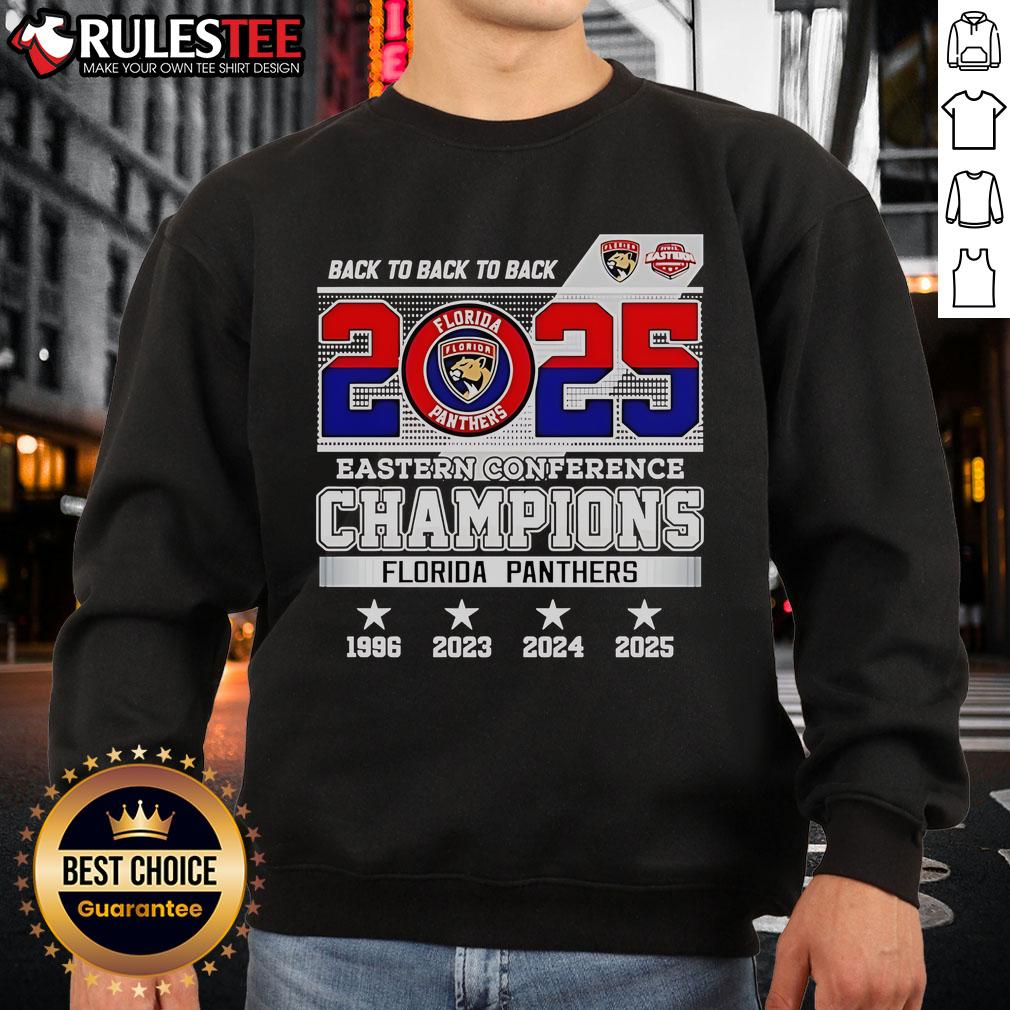 Awesome Back To Back To Back 2025 Eastern Conference Champions Florida Panthers Hockey Logo T-Shirt - Image 5