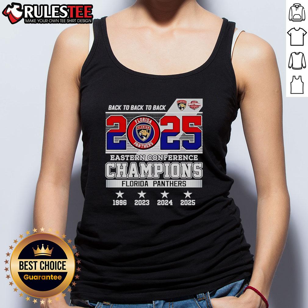 Awesome Back To Back To Back 2025 Eastern Conference Champions Florida Panthers Hockey Logo T-Shirt - Image 4
