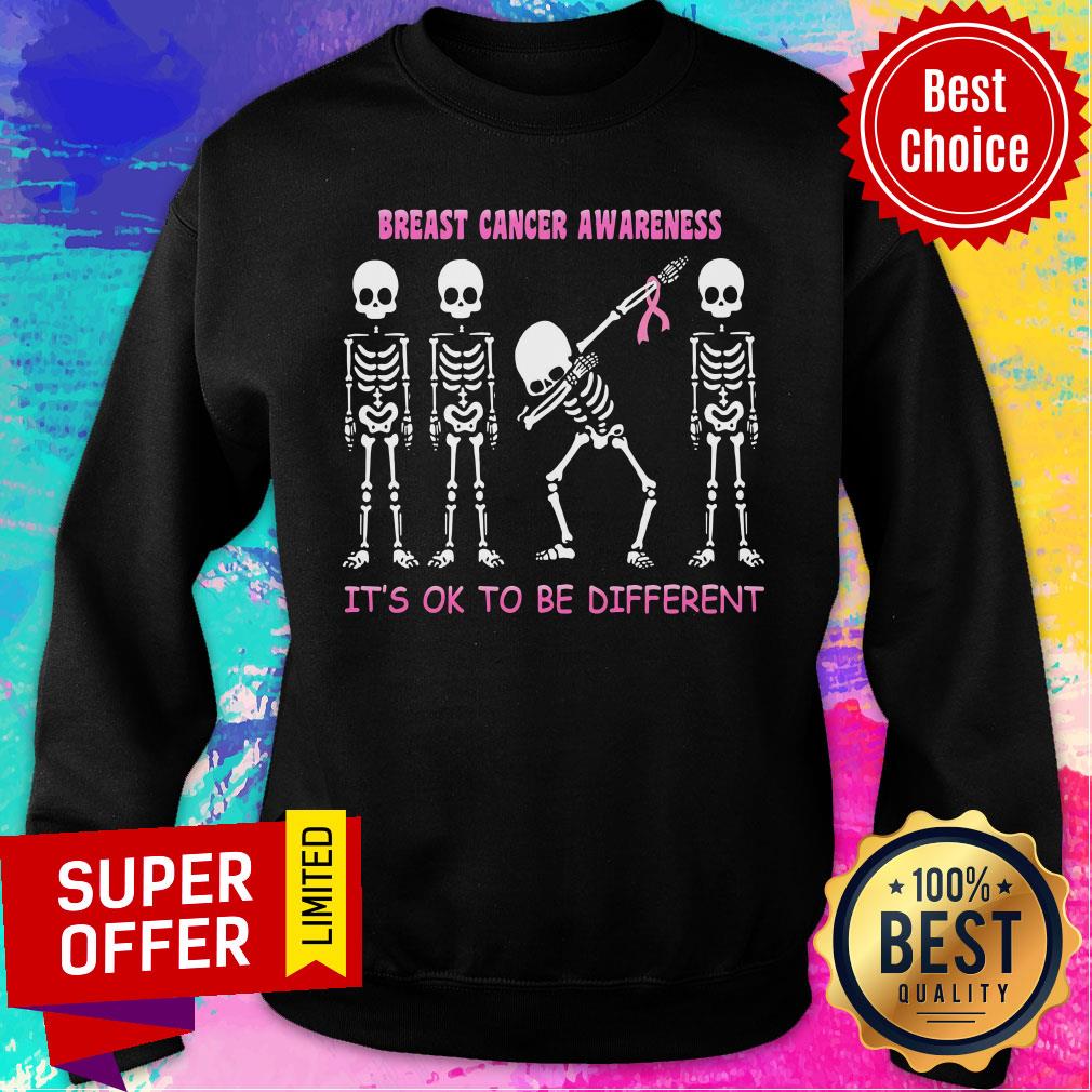 Breast Cancer Awareness Skeleton It's Ok Different Shirt - Image 5
