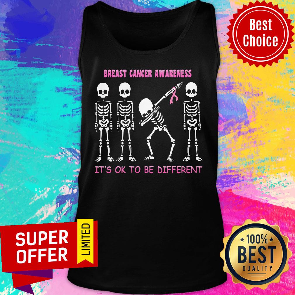 Breast Cancer Awareness Skeleton It's Ok Different Shirt - Image 4