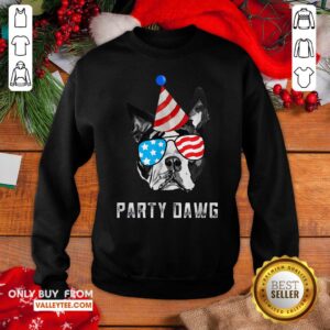 Alternative view of Fantastic Boston Terrier Party Dawg Patriotic Dog And Sunglasses Gift Shirt