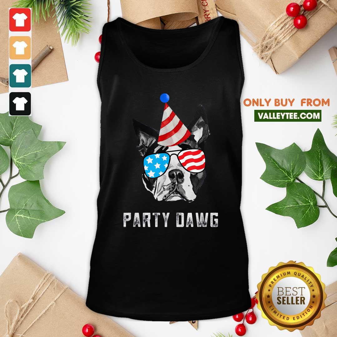 Fantastic Boston Terrier Party Dawg Patriotic Dog And Sunglasses Gift Shirt - Image 5
